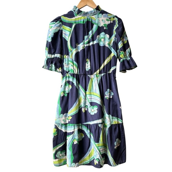VILAGALLO 30145 NAVY BRISVANE PRINT VESTIDO CHERRYL DRESS Sz 8 - Picture 6 of 15